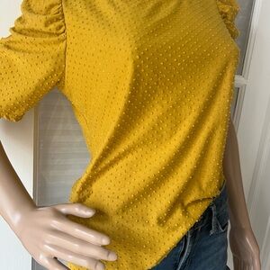 W5 Mustard Yellow Textured Blouse